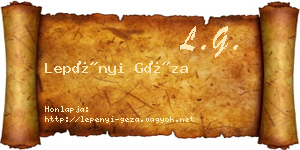Lepényi Géza névjegykártya